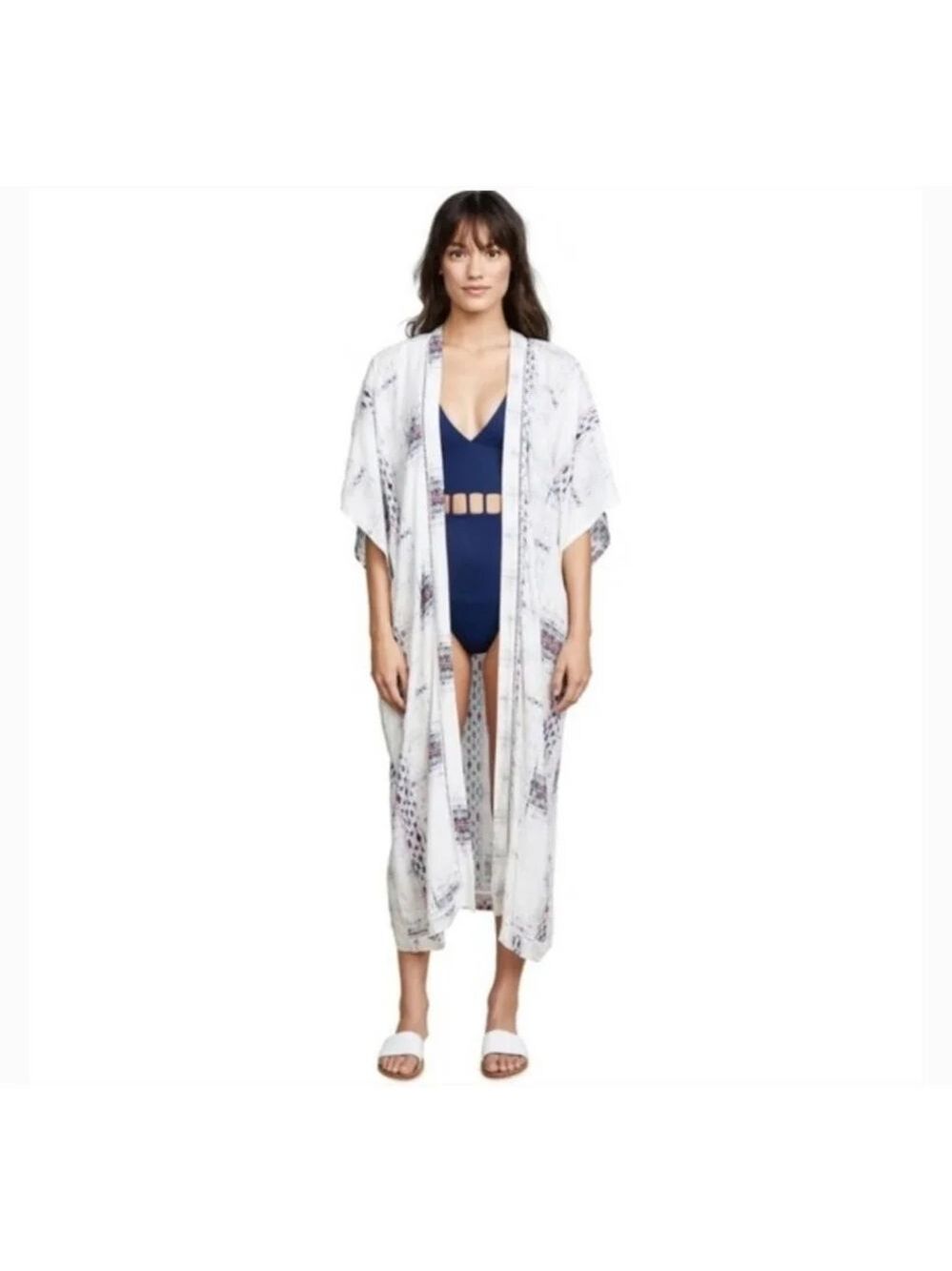 NWOat Soleil White Pink Floral Print S Coverup
